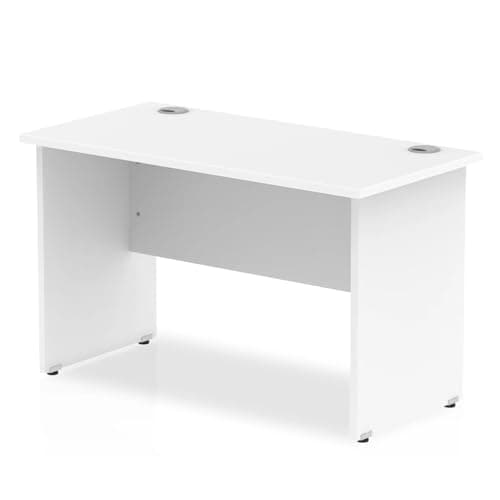 Image of Mr Office Impulse Slimline Panel End Straight Desk - 600mm deep, White, 1200