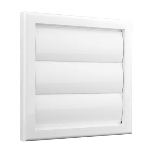 Image of VENTS 100mm White External Gravity Vent Grille – 155x155mm Diameter Outside Wall Cover for Extractor Fans, Bathroom & Tumble Dryer
