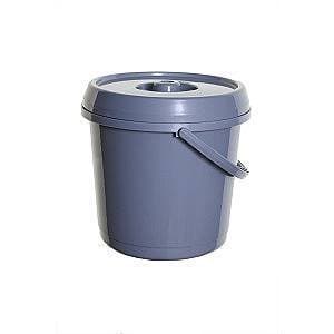 Image of Whitefurze 14 Litre Bucket With Lid Red 14 L (14 Litre Silver)