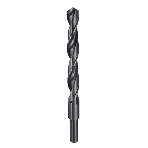 Image of sourcing map 13.5mm Drill Bit 10mm Reduced Shank Round 4241 High Speed Steel Nitriding Black 118° Standard Point for Plastic Wood Copper Aluminum Iron Medium Soft Metal