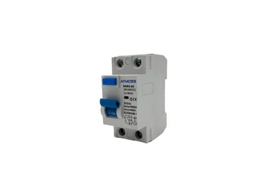 Image of RASMACOR Circuit Breaker 2-Pin 25A Residual Current Circuit Breaker 2P 25A 30MA Type AC 30MA 25/2/0.03A 230V AC 50Hz Residual Current Circuit Breaker 70 mm x 40 mm x 83 mm