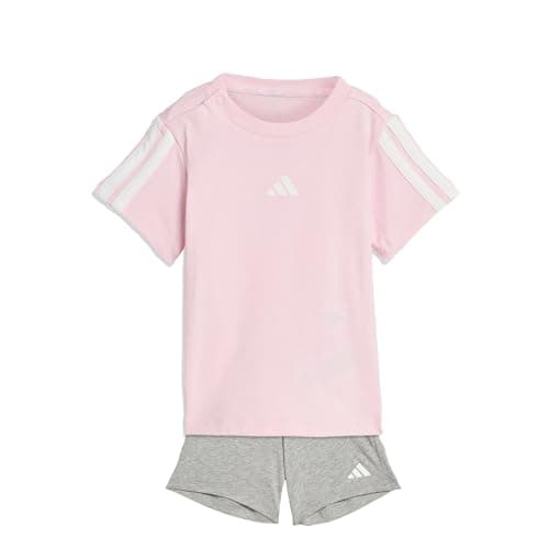 Image of adidas Unisex Baby ESSENTIALS T-SHIRT SET, clear pink/white/white, 12-18 Months