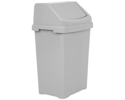 Image of M1SS 25 Litre Plastic Swing Bin Waste Recycle Dustbins Kitchen, Bathroom Rubbish Trash Refused Bins (Soft Grey)