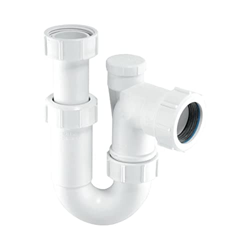 Image of Mcalpine SR10V 1.25" x 75mm Water Seal Running Tubular Swivel 'P' Trap with Anti-Syphon Valve. (Silentrap)