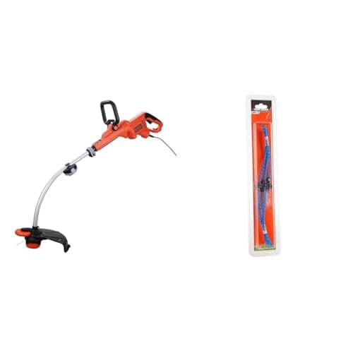 Image of BLACK+DECKER Electric Strimmer Grass Trimmer 900 W 35 cm with Wheel Edge Guide and Adjustable Second Handle GL9035-GB & Black and Decker A6489 10 HDL-Fden 2,4mm, passend fr GL8033, GL9035 1 Red