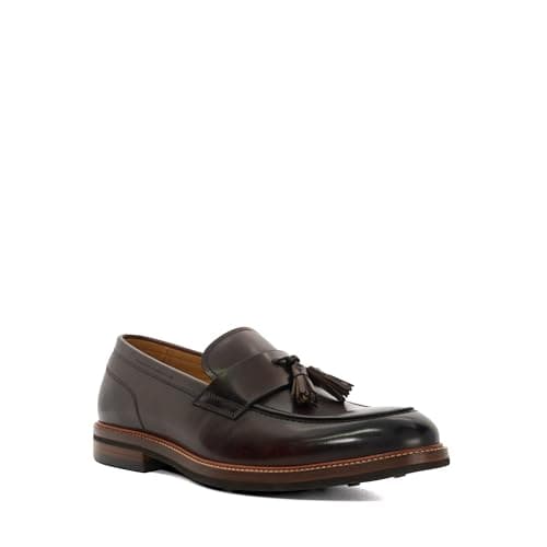 Image of Dune London Mens Shaw Tassel Detail Loafers Size UK 10 Brown
