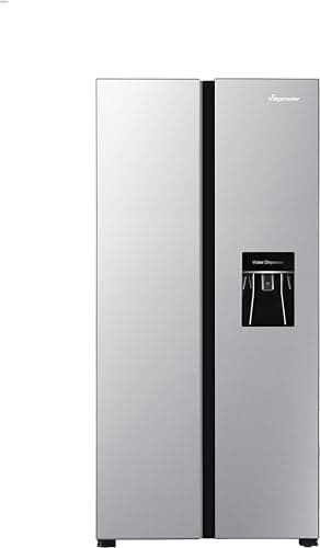 Image of Fridgemaster MS83430DES Non-Plumbed Total No Frost American Fridge Freezer - Silver - E Rated