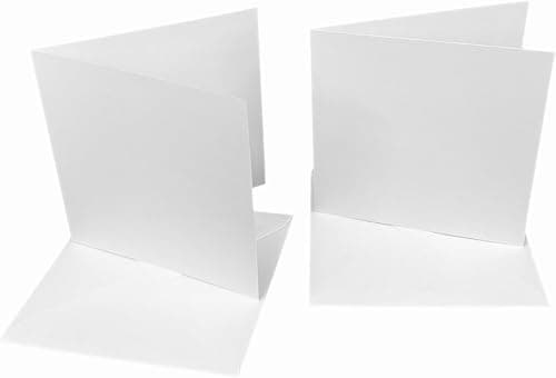 Image of DJP 6x6 Pre-Creased Card & Envelopes. 300gsm Blank Cards for Card Making Gift Greeting Cards & 100gsm White Envelopes. Pack of 25