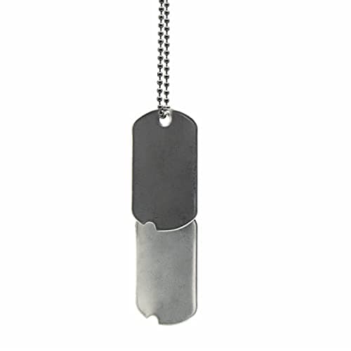 Image of WW2 Dog Tags Blanks - pre 1965 Exact Replica - Pair Set Stainless Steel