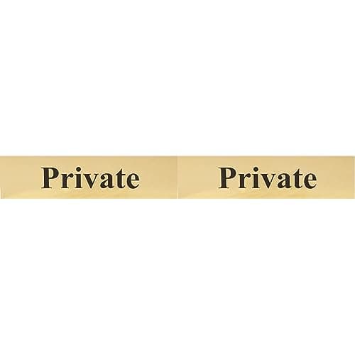 Image of Scan SCA6012 Self adhesive brass effect sign - Private - 200 x 50mm (Pack of 2)
