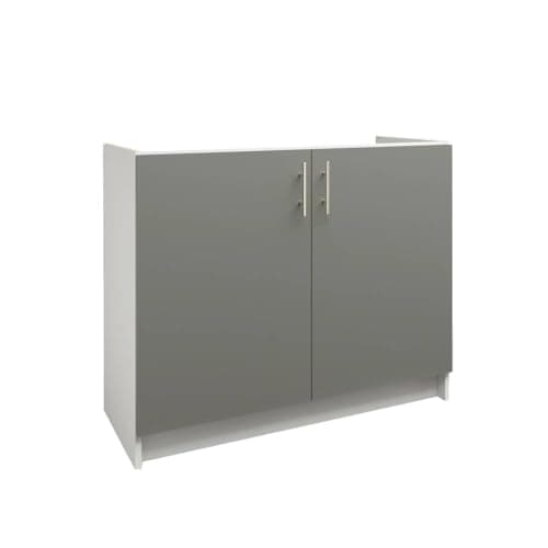 Image of JD Greta Fixed Height 1000mm Kitchen Sink Base Cabinet Floor Unit (Without Worktop) – Grey Matt