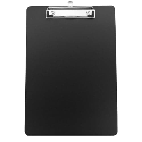 Image of HXMJIED A4 Clip Board, Black Plastic Clipboard with Metal Clip, Rigid Plastic, Standard A4 Letter Size Clipboard, for Office, School, Home, Restaurant