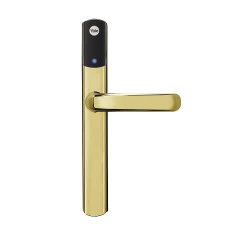 Image of Yale SD-L1000-PB Conexis L1 Smart Keyless Door Handle for Home Security, Remote Lock/Unlock, App Control, Key Card and Phone Tag Included, Polished Brass Finish [BSI Approved]