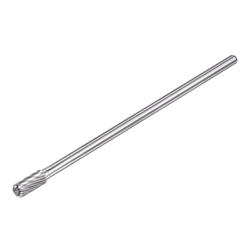 Image of sourcing map Carbide Burrs Rotary Files, Single Cut Cylinder with Ball Nose Tungsten Carbide Tip 8mm Cutting Head 6mm Shank 150mm (6-Inch) Length for Wood Metal Stone Polishing