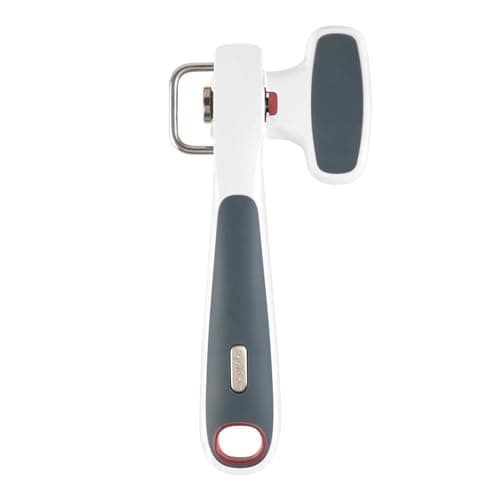 Image of Zyliss Safe Edge Can Opener, Manual - Safely Open Without Sharp Lids - Lock and Unlock Safety - White/Gray
