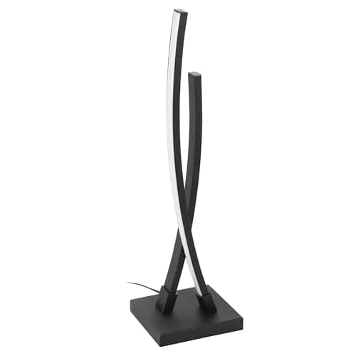 Image of Eglo LED Table lamp Alboraya, Minimalist Bedside lamp, Decorative Living Room and Bedroom Lighting, Black Metal and White Plastic, Warm White
