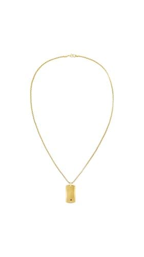 Image of Tommy Hilfiger Jewelry Men's Pendant Necklace in Yellow Gold with an Engraved Plaque - 2790628