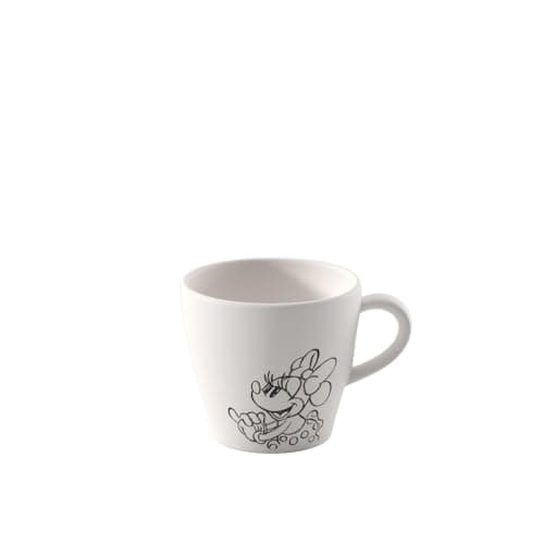 Image of Villeroy & Boch Manufacture Rock Blanc – Mickey Mouse – Coffee Cup, White, Dishwasher-Safe & Microwave-Safe, Slate Look in White with Disney Mickey Mouse Chalk Decoration, Premium Porcelain