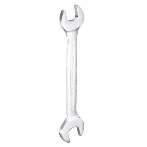Image of sourcing map Double Open End Wrench 22mm x 24mm Metric 15 Degree Offset Angle Small Flat Head Wrench Nickel Plating Open Ended Spanner for Automotive Repair Furniture Assembly, Silver
