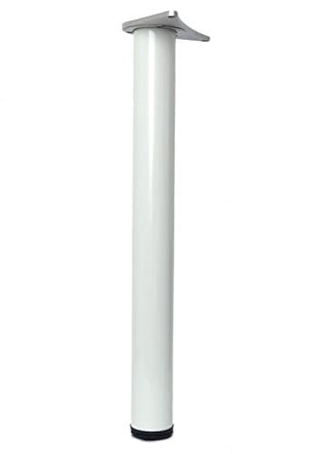Image of 1 x 870mm Adjustable White Breakfast Bar Worktop Support Table Leg 60mm Diameter