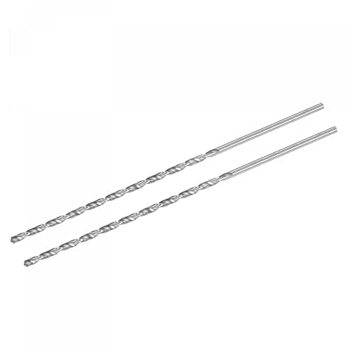 Image of sourcing map HSS(High Speed Steel) Extra Long Twist Drill Bits, 5mm Drill Diameter 300mm Length for Hardened Metal Woodwork Plastic Aluminum Alloy 2 Pcs