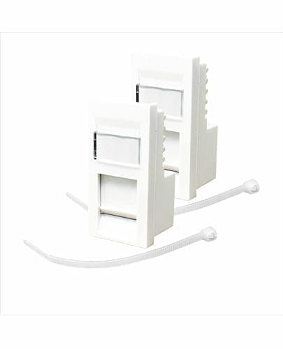 Image of Evoges RJ45 Cat6 Outlet Module UTP 25mm x 50mm 1Gbps High Speed Ethernet Networking for Office, Data Centers, and Homes (Pack of 2, White)