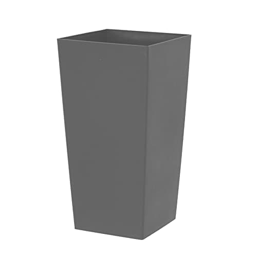 Image of simpa 27L Large Square Milano Grande Planter Pot - GREY Single Pot - 51cm (H) x 26.5cm (W) x 26.5cm (D)