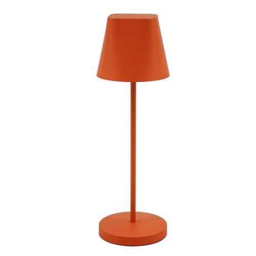 Image of Unilux AVA Dimmable Table Mood Lamp, Rechargeable Indoor & Outdoor LED Light, Touch Control, IP44 Water-Resistant, Weighted Non-Slip Base, Orange