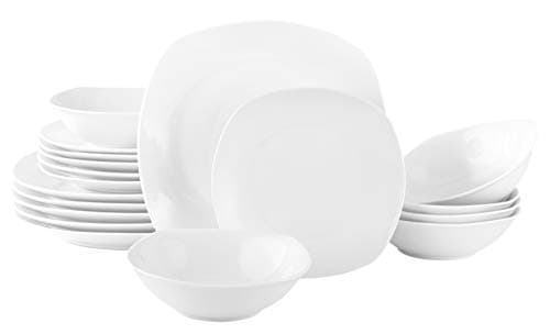 Image of Waterside - 18 Piece White Everyday Square Dinner Set