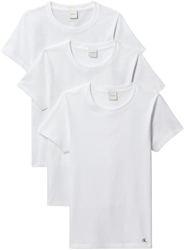 Image of Calvin Klein Women’s 3 Pack Short Sleeve Round Neck Cotton T-Shirts, White (White/White/White), S