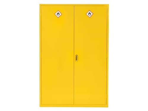 Image of The Workplace Depot Hazardous Cabinet, Dangerous Substance COSHH Storage Unit (Yellow, 1830(H) x 1223(W) x 470(D) mm)