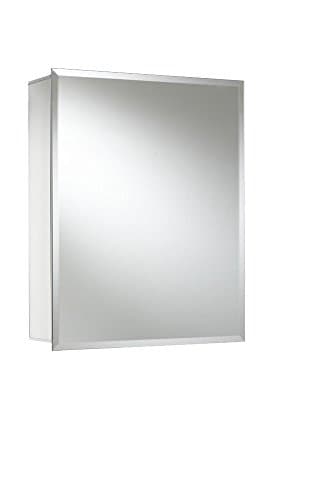 Image of Croydex Winster Aluminium Bathroom Mirror Cabinet - Easy Hang 'N' Lock Installation, Bathroom Wall Cabinet with Two Adjustable Shelves, Double Mirrored Doors and Fully Assembled (40.5x51cm)