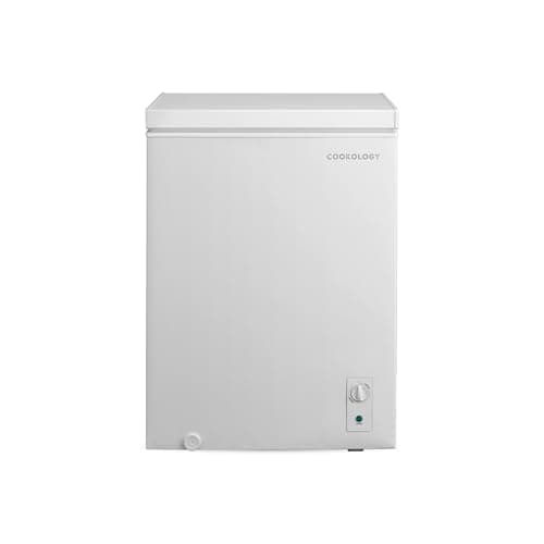 Image of Cookology CCFZ142WH Freestanding Chest Freezer in White - 142 Litre Capacity - For Kitchens, Outbuildings & Garages - Adjustable Feet & Temperature Controls - 4 Star Freezer Rating