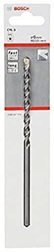 Image of Bosch 2608597679 CYL-3 Concrete Drill Bit, 6mm x 90mm x 150mm, Silver