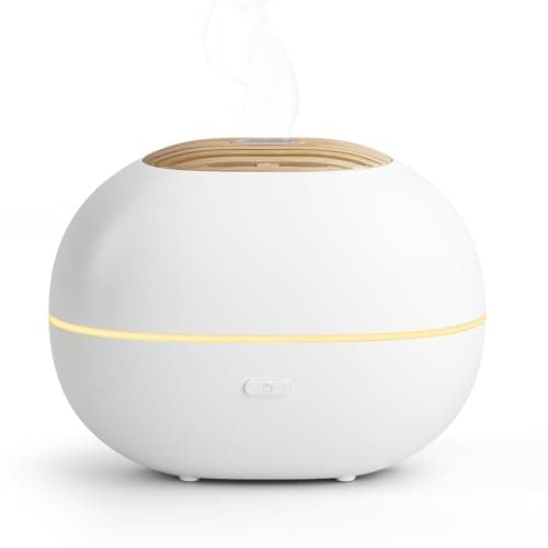 Image of Soulorigin 100ml Mini Essential Oil Diffuser, Portable Aromatherapy Diffuser with Warm Light, Quiet Ultrasonic Mist, One-Button Control, Auto Shut-Off for Home, Office, Travel & Yoga (White)