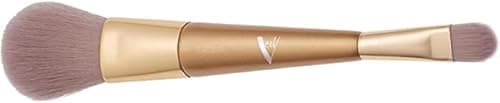 Image of Veil Cosmetics | Dual Ended Lip & Cheek Brush | 2-in-1 Luxury Vegan Makeup Brush | Use with Powder, Liquid, or Creams | Soft, Dense & Fluffy | Cruelty Free | Synthetic | Face, Eyes, & Lips