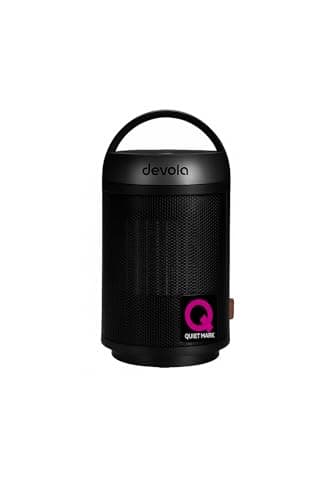Image of Devola 1500W Electric Space Heater, Portable Ceramic Fan Heaters With Oscillation, Tip-Over & Overheat Protection, 8 hour timer, 3 modes, Carry Handle (Black & Silver)