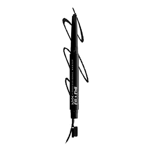 Image of NYX Professional Makeup, Fill & Fluff Eyebrow Pomade Pencil, Creamy Pomade Formula, Precise Tip, Paddle Brush for Blending, Dual Ended Fill & Fluff Eyebrow, Black