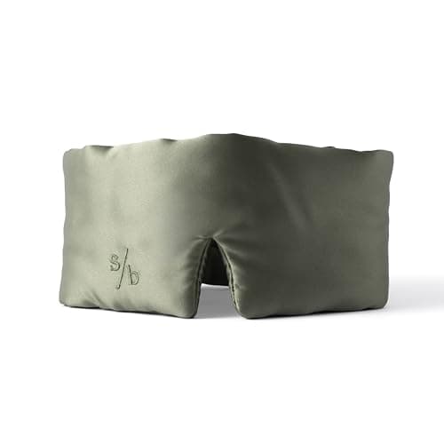 Image of Sweet Bee Deep Sleep Mask, Weighted Mulberry Silk, Soft Blackout Eye Mask for Relaxation and Travel - Calming Sage