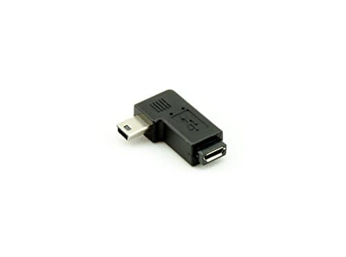 Image of AKORD Right Angled Mini USB Male to Micro USB Female Adapter - Black