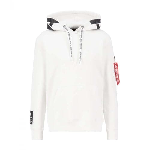 Image of Alpha Industries Alpha Hooded Sweat for Men White/Black