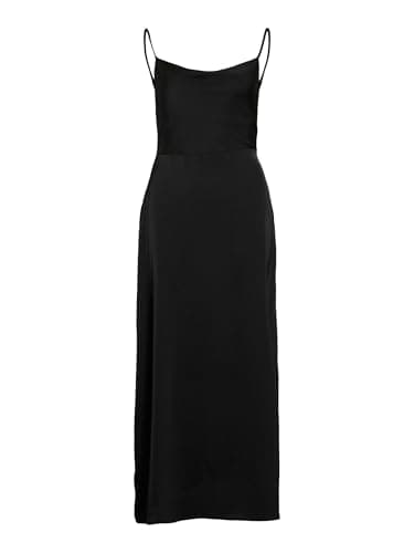 Image of Vila Women's Viravenna Strap Ankle Dress Noos Dress, Black, 8