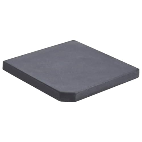 Image of vidaXL Black Granite Umbrella Weight Plate; Square Design, Stable Base 25kg, Assembly Required, Elegant Addition to Outdoor Spaces