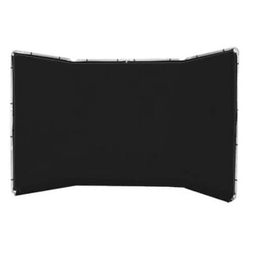 Image of Pixapro 2.4x4m Collapsible Panoramic Background Frame With Black Muslin Cloths Green Screen Backdrop Photography Studio Photoshoot Fabric (Frame and Fabric, Black)