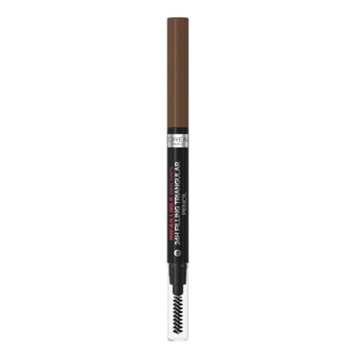 Image of L'Oreal Paris Eyebrow Liner, Brow Filling Triangular Pencil, Natural Matte Finish, With Spoolie Brush, Up to 24H Wear, Infallible 24H, 5.23 Light Brunette