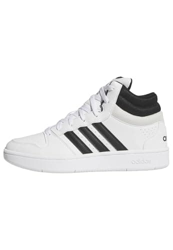 Image of adidas Unisex Hoops MID Classic Shoes, FTWR White/core Black/Orbit Grey, 5 UK