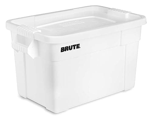 Image of Rubbermaid 75.5L BRUTE Tote with Lid - White
