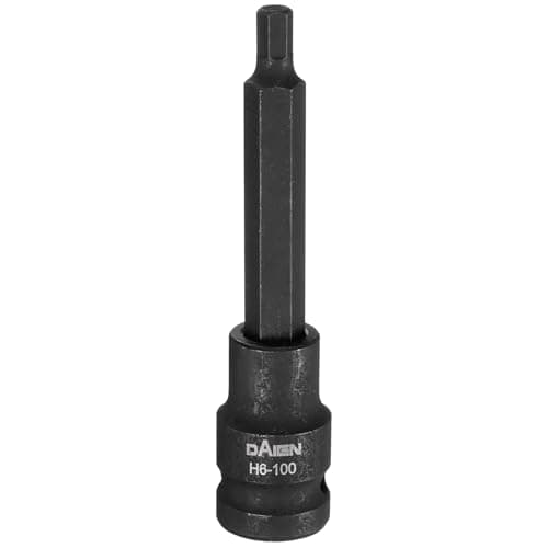 Image of sourcing map H6 Hex Bit Socket 100mm/3.94" Length 1/2" Square Drive Metric Extension Impact Bit Power Nut Driver Set S2 Steel Socket Ratchet Wrench Bits, Black
