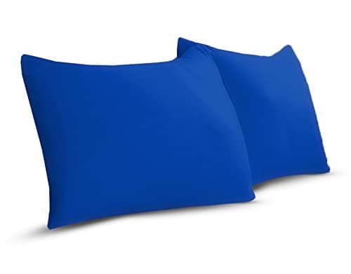 Image of A ATH COLLECTION 100% Egyptian Cotton Pair OF Pillowcases 200 Thread Count Soft Pillow Cases 2 Pack (Royal Blue)