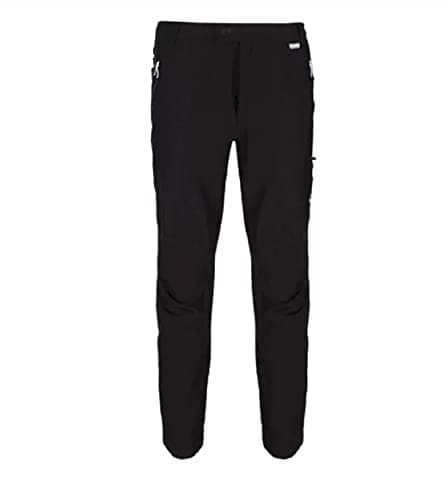 Image of Regatta Mens Highton Water Repellent Active Hiking Trousers in ISOFLEX Stretchable Fabric and Multiple Pockets, Perfect for Outdoors Hiking & Climbing Black